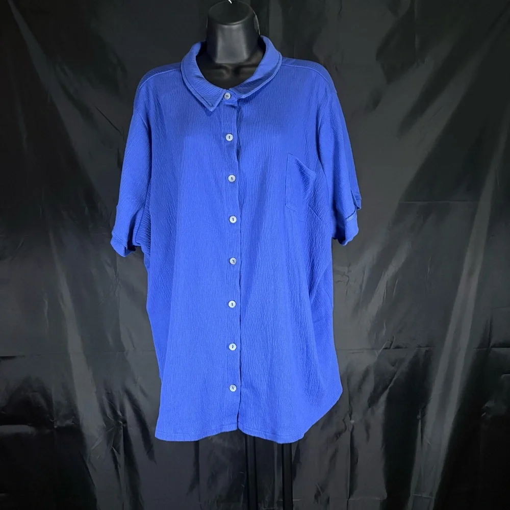 Belle Two-Piece Blue Blouse & Shorts Set – Size 2X - Picture 9 of 15